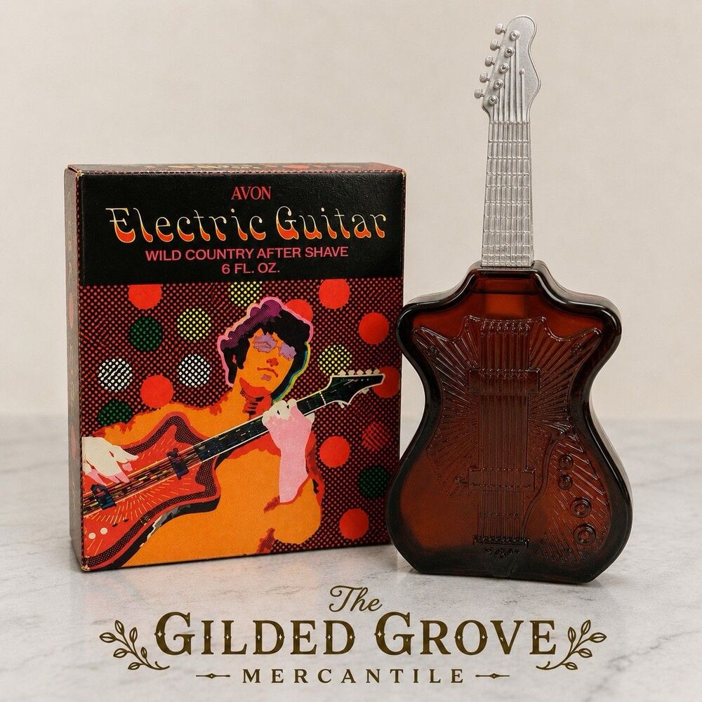 NIB Vintage AVON Cologne Electric Guitar Wild Country After Shave- 6 oz Full